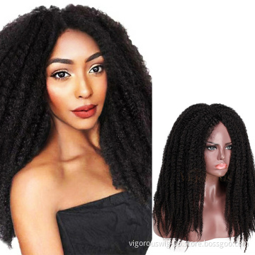 Vigorous Afro Kinky Curly Hair Braids Wig Twist Wigs Synthetic Dreadlock Marley Braided Hair Wig for African American Women
